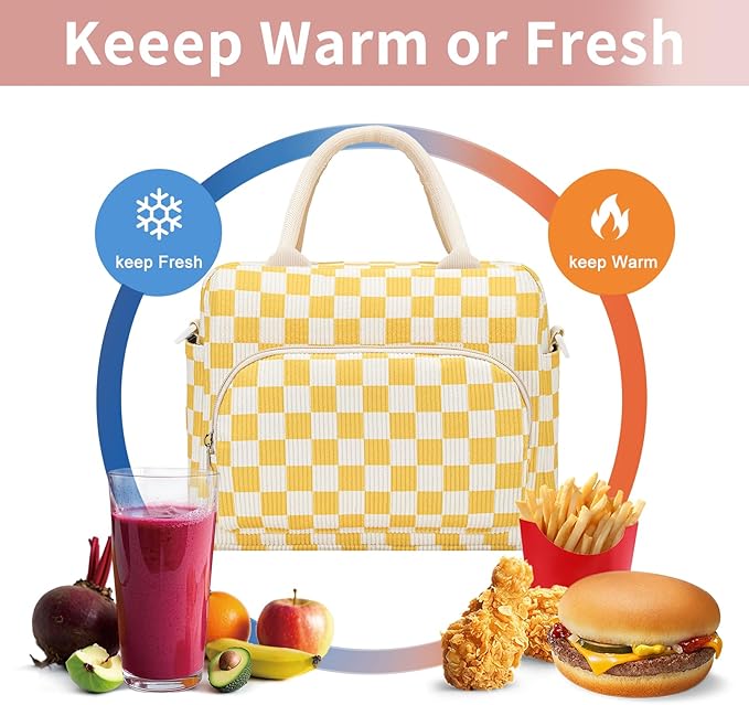 Lunch Box for Women Insulated Lunch Bag Women Adult Cute Lunch Bags Reusable Lunchbox Cooler Tote Bag for Work Picnic