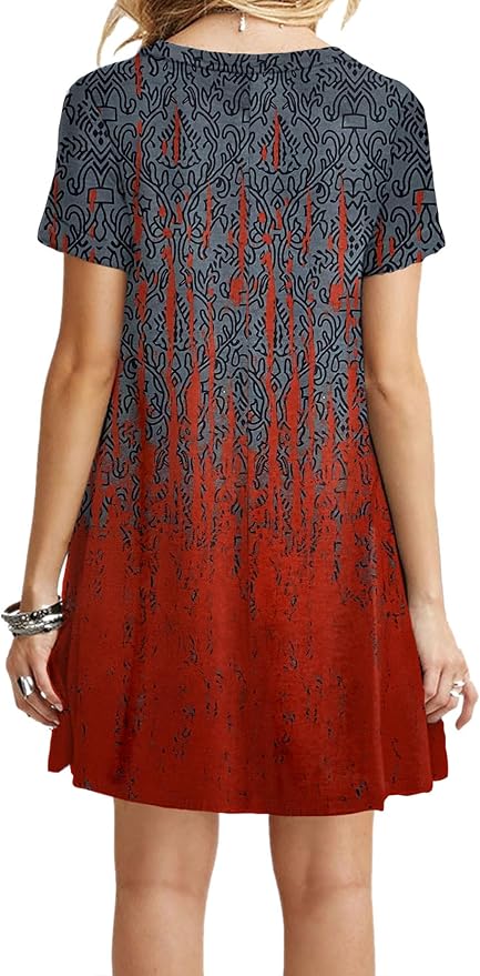 MOLERANI Women's Casual Plain Simple T-Shirt Loose Dress