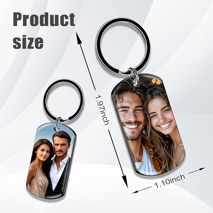 KBPTM Customized Double Sided Keychain - Personalized Engraved Text/Number/Name Keychain, Custom Key chain Gift for Boyfriend
