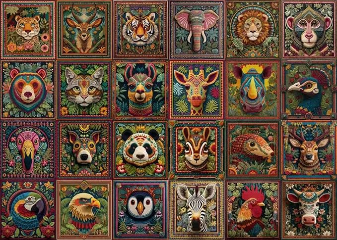 Naturelish Jigsaw Puzzles for Adults 1000 Pieces, Beautiful Detailed Difficult Challenging Puzzle for Relaxing Evening Home Decor, 20x27 Inches, Animal Knitting