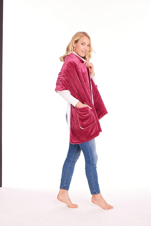 SIGNALS Womens Wearable Throw Blanket Poncho, Blanket Shawl With Pockets