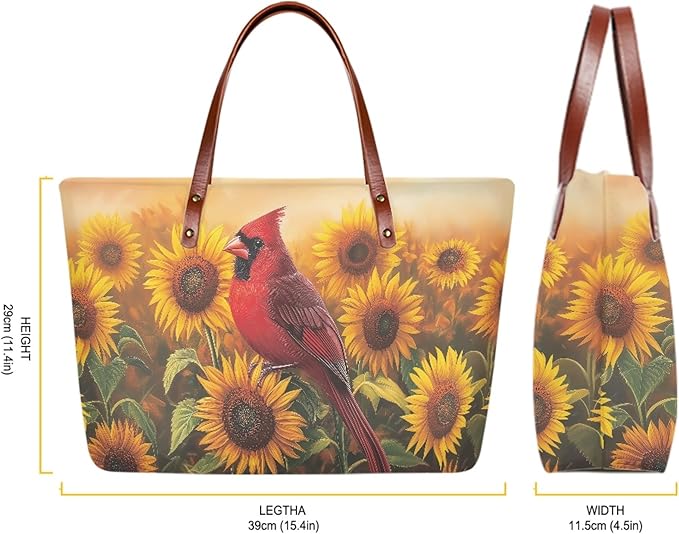 Womens Zip Up Tote Handbag Daisy Print Large Capacity Tote Purse Handbag Big Tote Bag Purse For Work Laptop
