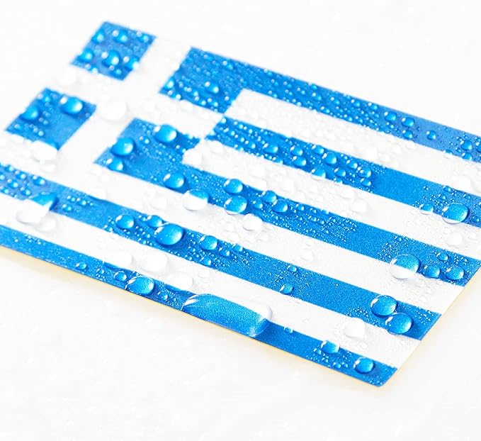CANTENDO 5Pcs Greece Flag Decal Sticker - Greek Flags Reflective Vinyl Car Stickers - for Car Window Bumper Waterproof Sticker (2.5 x 4.5 Inch)