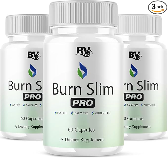 BLUE VIBE Burn Slim Pro Capsules, BurnSlim Advanced Maximum Strength Overall Health & Wellness Support Supplement, Burn Slim Premium All Natural Daily Health Support Formula (3 Pack - 180 Capsules)