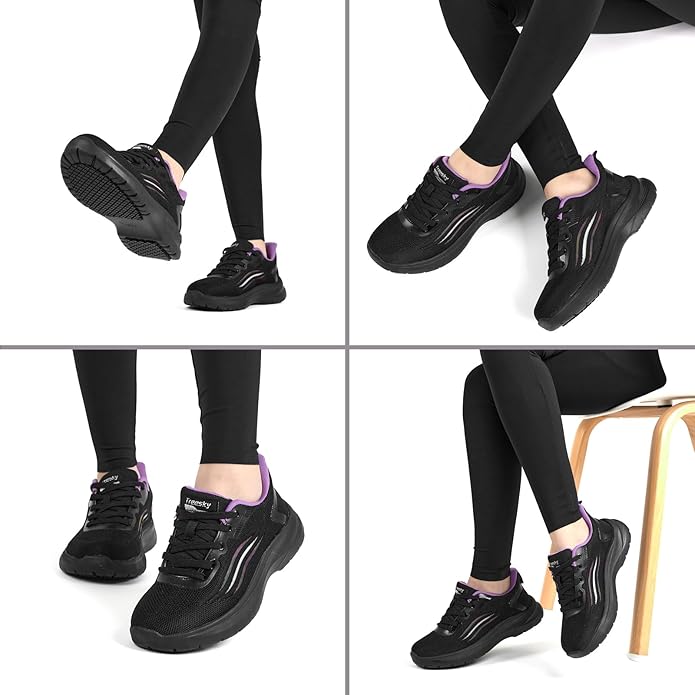 Treesky Non Slip Work Shoes for Women in Food Service - Slip Resistant, Comfortable & Lightweight Sneakers, Suitable for Restaurant, Kitchen & Nursing Crews