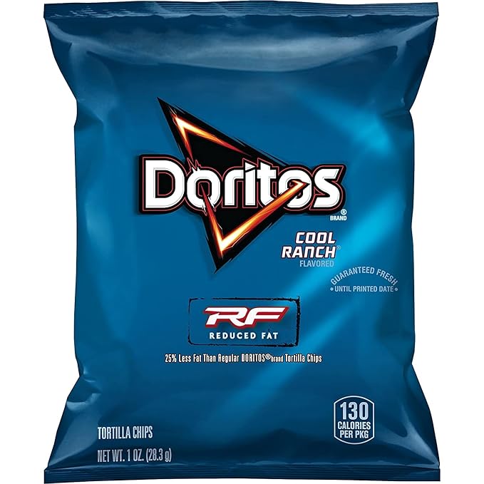 Doritos Flavored Tortilla Chips, Reduced Fat Cool Ranch, 1 Ounce (Pack of 72)