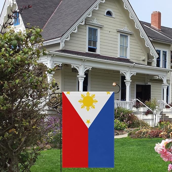 Philippines Flag Filipino Flag, Small Filipino Garden Flags for Yard Patio Porch Independence Day Patriotic Festival Outdoor Decorations