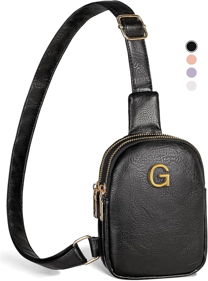 Personalized Gifts for Teen Girls Women, Initial Sling Bag, Adjustable Strap, Lightweight & Mini Crossbody Bag, Travel Essentials, Birthday Gifts for Women Friends Female, Initial Teacher Bag