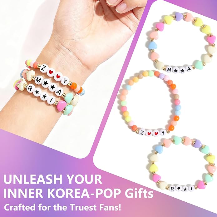 Phask for Korea-Pop Merch Bracelets Inspired Bracelets,Stackable Stretch Bracelets for Korea-Pop Stuff Fans Cosplay Outfit Gifts Accessories Jewelry Birthday Christmas