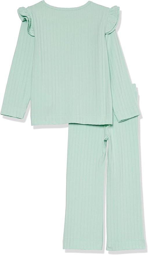 Amazon Essentials Girls and Toddlers' Wide-Rib Outfit Set, Pack of 2