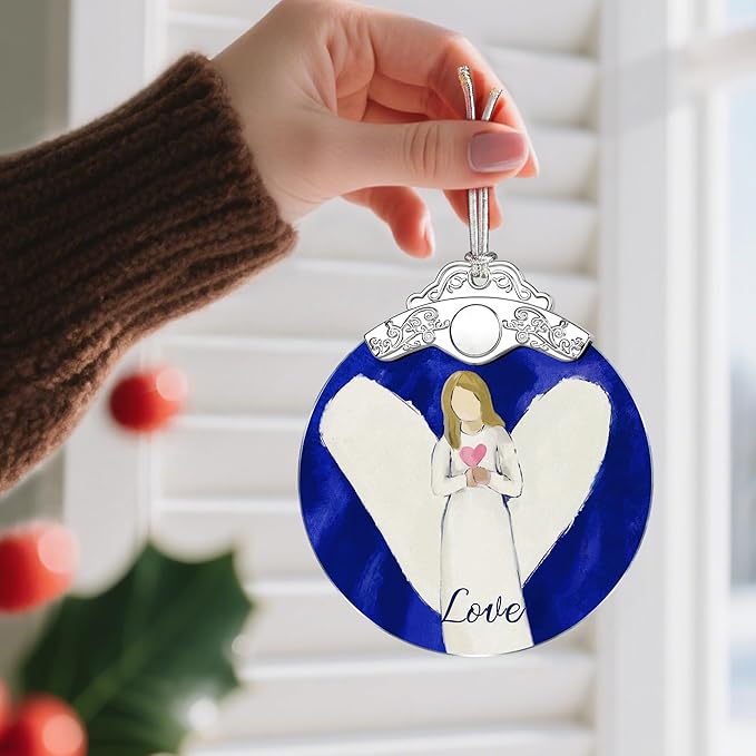 Stained Glass Ornament, Love Angel Christmas Ornaments, Christmas Decorations for Tree, Holiday Ornament, Holiday Party Gifts, Gift Ideas & Xmas Gift - Love Angel