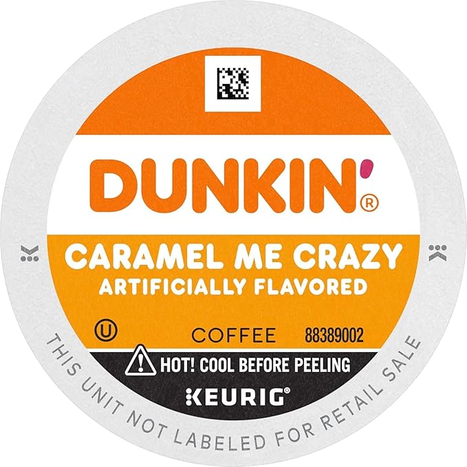 Dunkin' Caramel Me Crazy Flavored Coffee, 60 Keurig K-Cup Pods