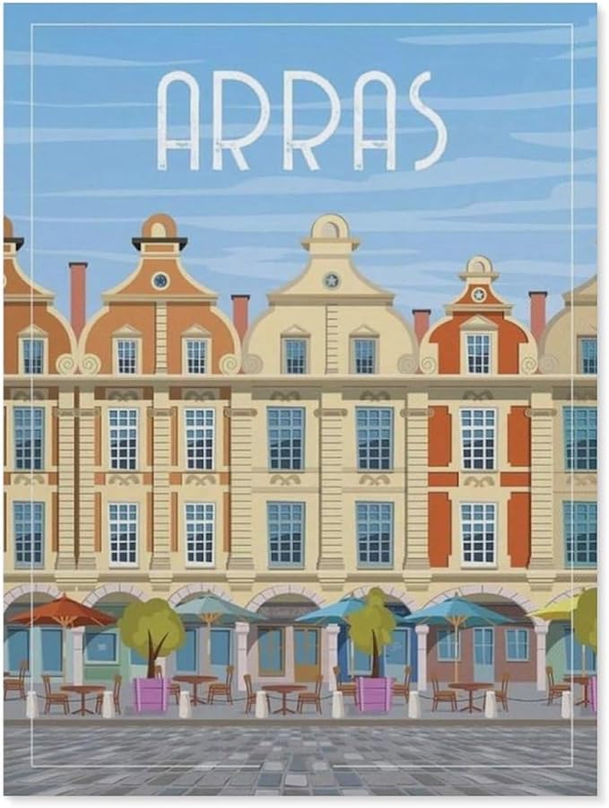 Puzzles for Adults Jigsaw Puzzles 1000 Pieces for Adults Kids，Arras France House，Paper Puzzle Jigsaw Puzzle Artwork Intellective Educational Toys Gifts（50x70cm）-BN3