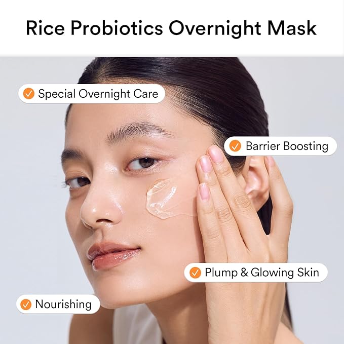 Abib Rice Probiotics Overnight Mask Barrier Jelly 2.7 fl oz I | Korean Overnight Sleeping Mask Cream Moisturizer for Glass Skin Slugging (Rice Probiotics/Barrier Jelly)
