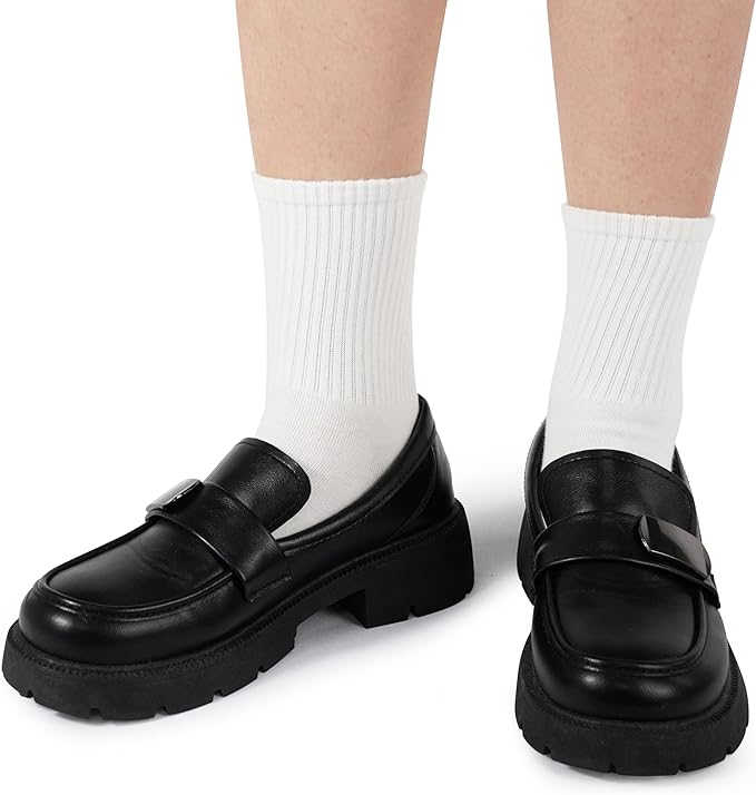 BomKinta Women Casual Calf Socks - Cute Cotton Crew Socks - Soft Above Ankle Sock 6 Pairs Size 5-10