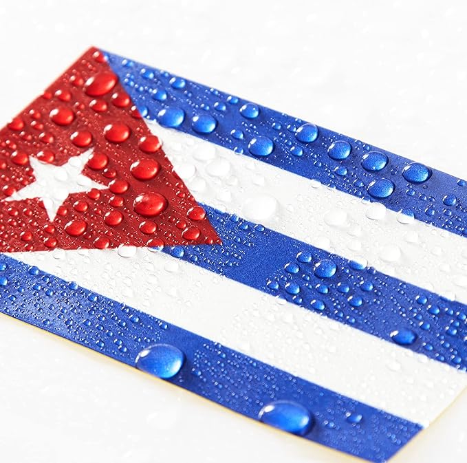 CANTENDO 5Pcs Cuba Flag Decal Sticker - Cubans Flags Reflective Vinyl Car Stickers - for Car Window Bumper Waterproof Sticker (2.5 x 4.5 Inch)