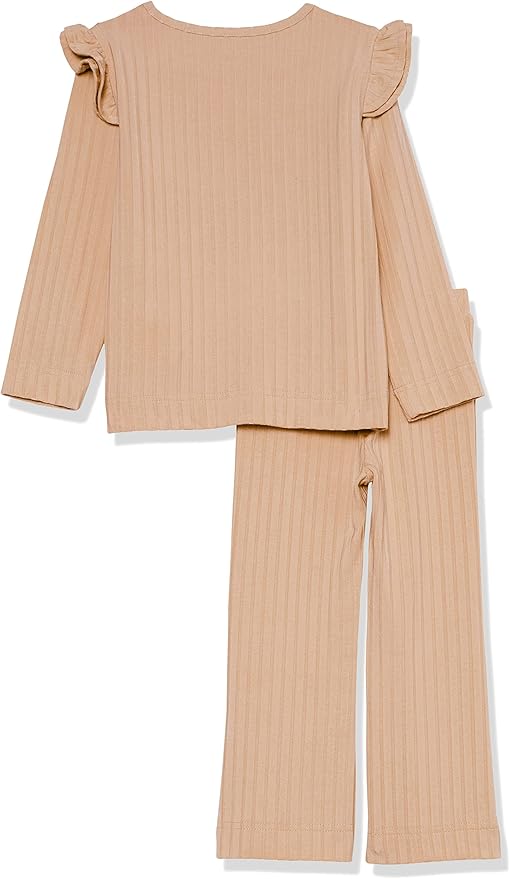 Amazon Essentials Girls and Toddlers' Wide-Rib Outfit Set, Pack of 2