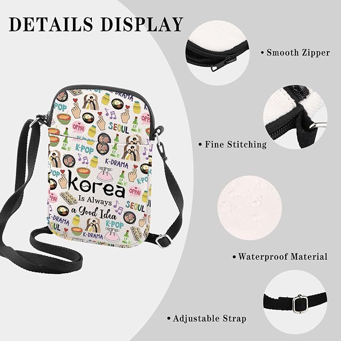 Good Idea Korea CB Crossbody Bag - South Korea Travel Souvenir Gift for Bachelorette Trip