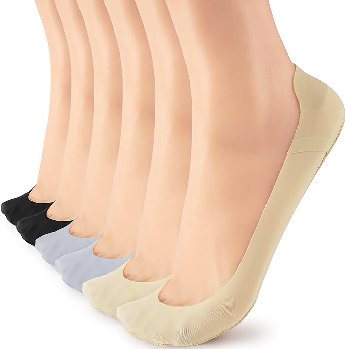 WISVOOO No Show Socks Womens Liner Ultra Low Cut Non Slip Invisible Socks for Flats