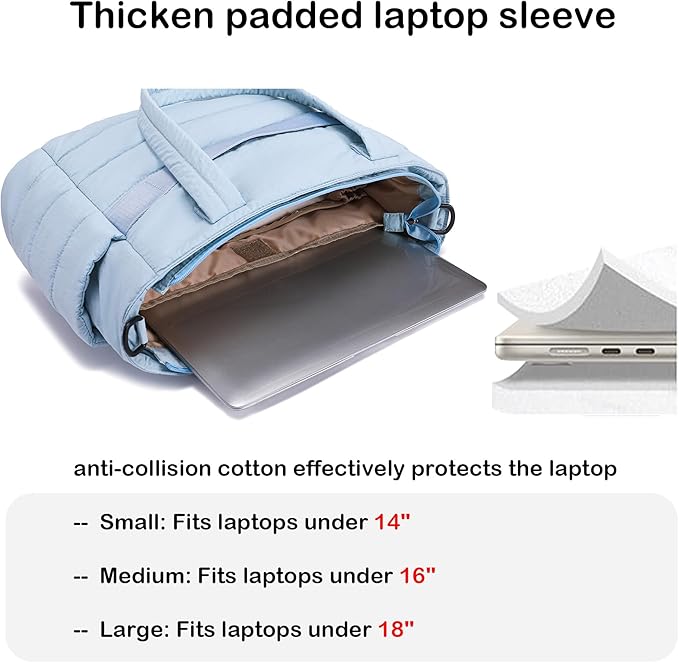 AOCINA Puffer Tote Bag for Women Quilted Work Bag Nurse Bags Women's Shoulder Handbags for Travel Gym Gifts Laptop Purse