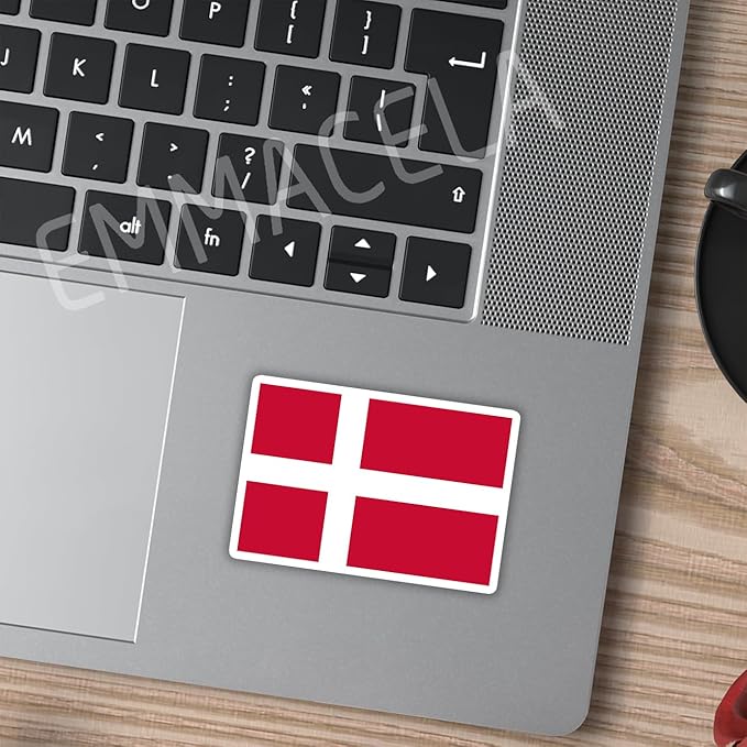 (3PCS) Denmark Flag stickers, Countries Flag Stickers - Waterproof Vinyl Decals For Laptops, Tumblers, Water Bottles, Books, Scrapbooks, Size 3 x 2 Inch