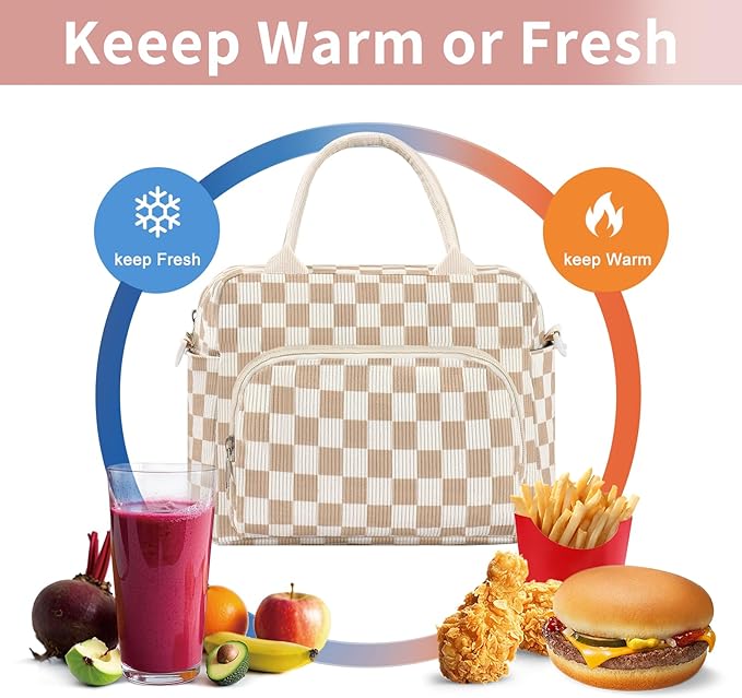 Lunch Box for Women Insulated Lunch Bag Women Adult Cute Lunch Bags Reusable Lunchbox Cooler Tote Bag for Work Picnic