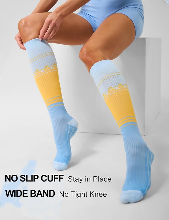 FITRELL 3 Pairs Compression Socks for Women and Men 20-30mmHg-Circulation Support Socks