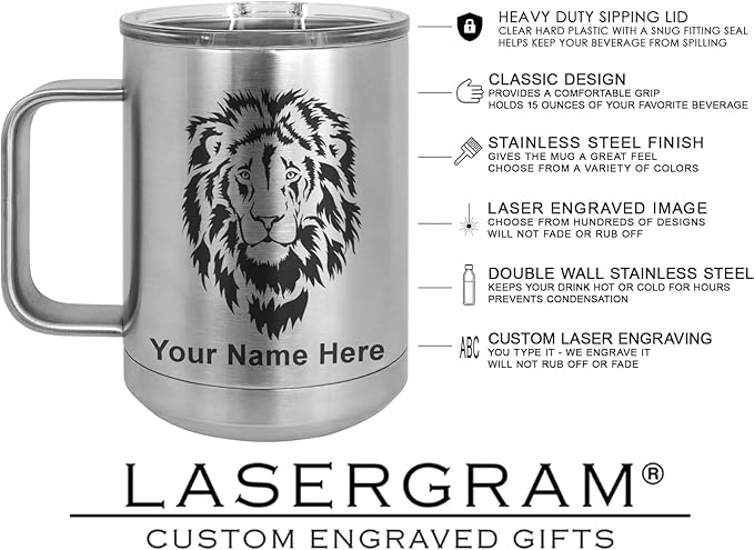 LaserGram 15oz Vacuum Insulated Coffee Mug, CNA Certified Nurse Assistant, Personalized Engraving Included (Stainless Steel)