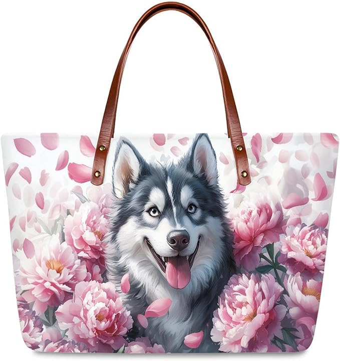 Womens Zip Up Tote Handbag Daisy Print Large Capacity Tote Purse Handbag Big Tote Bag Purse For Work Laptop