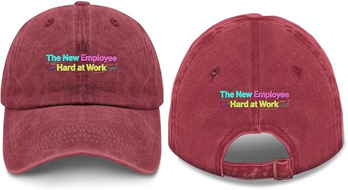 The New Employee Hard at Work Sport Hats for Men Light Weight Caps