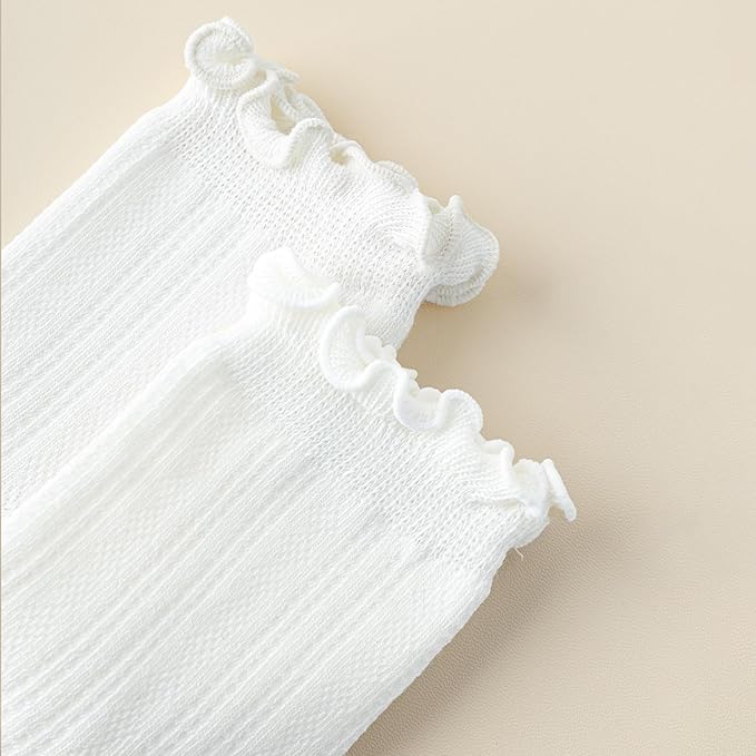 Mcool Mary Womens Crew Socks Ruffle Casual Cotton Frilly Breathable Cute Knit Lettuce Trim Dress Ankle Socks 6 Pack