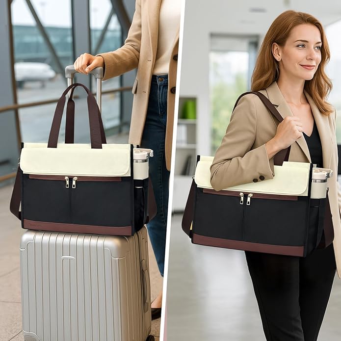Laptop Bag for Women - 15.6 Inch Tote Work Bag with Compartments Nurse Teacher Bag Large Lightweight Office Handbag