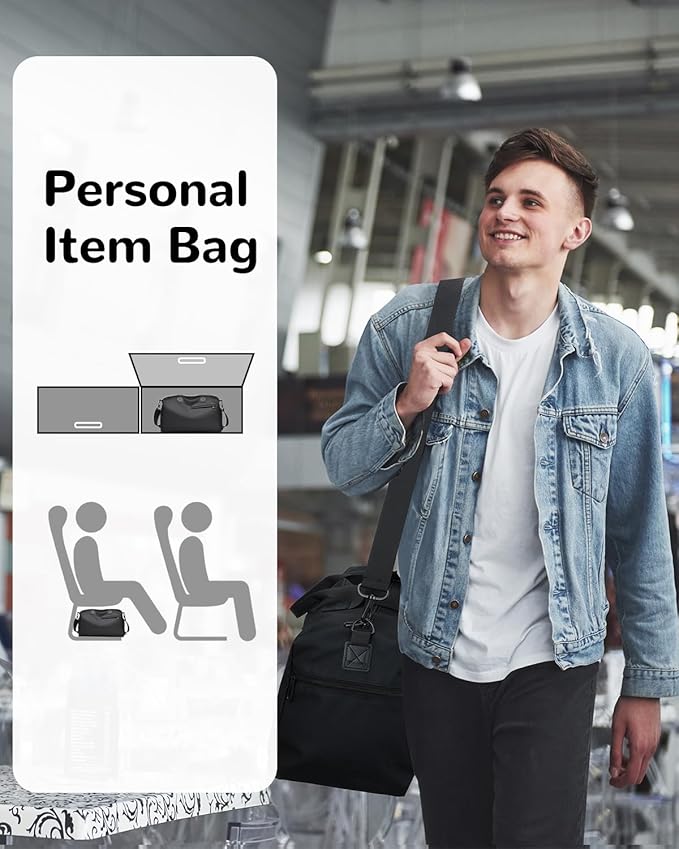 18L Waterproof Gym Duffel Bag with Shoe Compartment & Wet Pocket for Men Women, Small Personal Item Travel Bag, Black