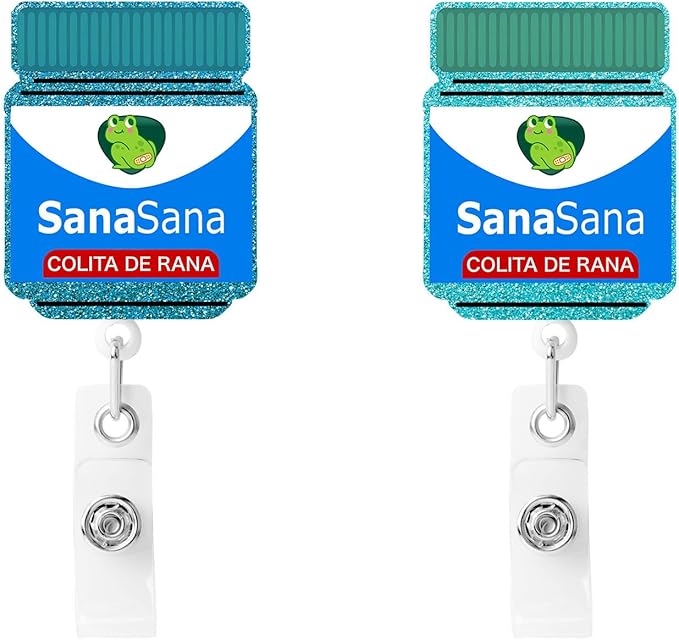 2 Pcs Funny Badge Reel - Retractable ID Holder with Alligator Clip& Nylon Cord | AcrylicClip for Nurse Nurses Office Worker Teacher Student