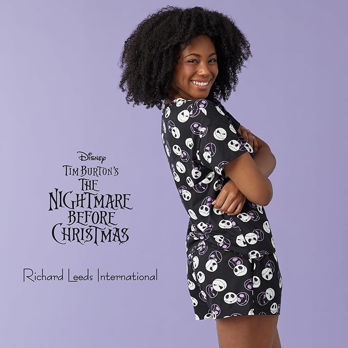 Richard Leeds International Womens Pajama Sets Disney | Hello Kitty |Snoopy Soft Stretch 2 Piece Short Lounge Sets for Women