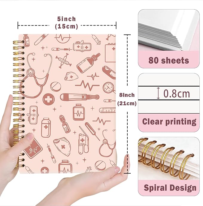 Lacama Nurse Gift, Nurse Notebook Journal, Gifts for Nurses, Christmas Gift, Nursing School Essentials, Notebook for School Office Supplies 5.5x8.3 Inch