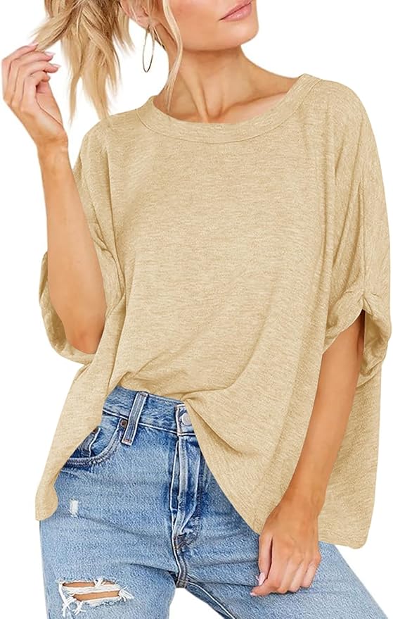 Women Oversized T-Shirt Summer Casual Short Sleeve Loose Tee Tops