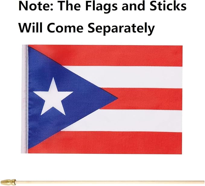 GSYLPFT 12 Pack Puerto Rican Flags on Sticks Puerto Rico Small Mini Hand Held Flags for Office Classroom Holiday Party Decorations