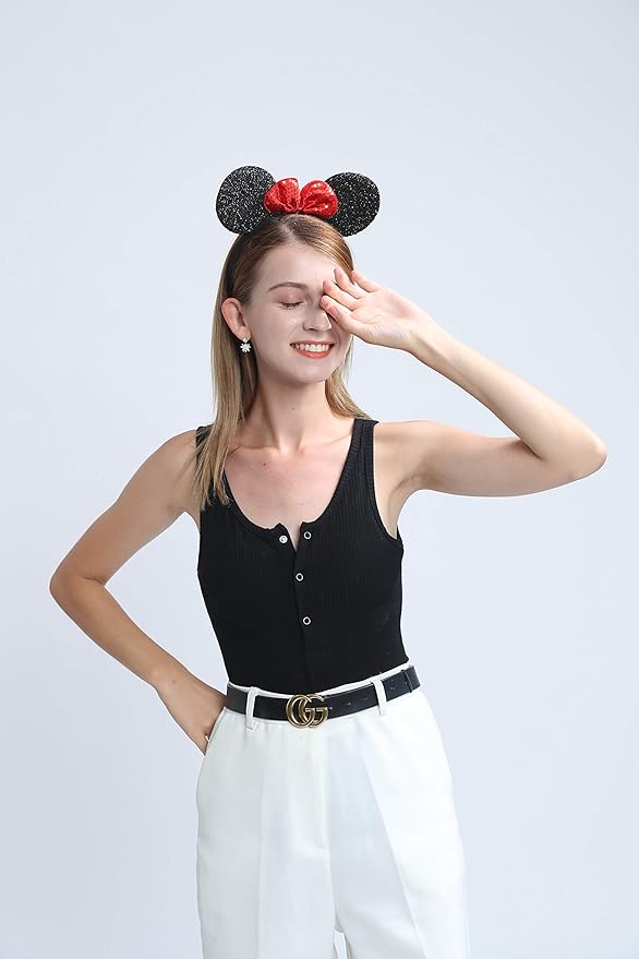FANYITY 2 Pcs Mouse Ears,Mouse Costume Ears Headband for Children Mom Baby Girls Women Party