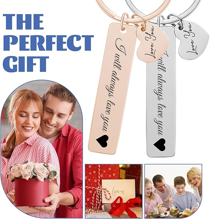 KBPTM Customized Double Sided Keychain - Personalized Engraved Text/Number/Name Keychain, Custom Key chain Gift for Boyfriend