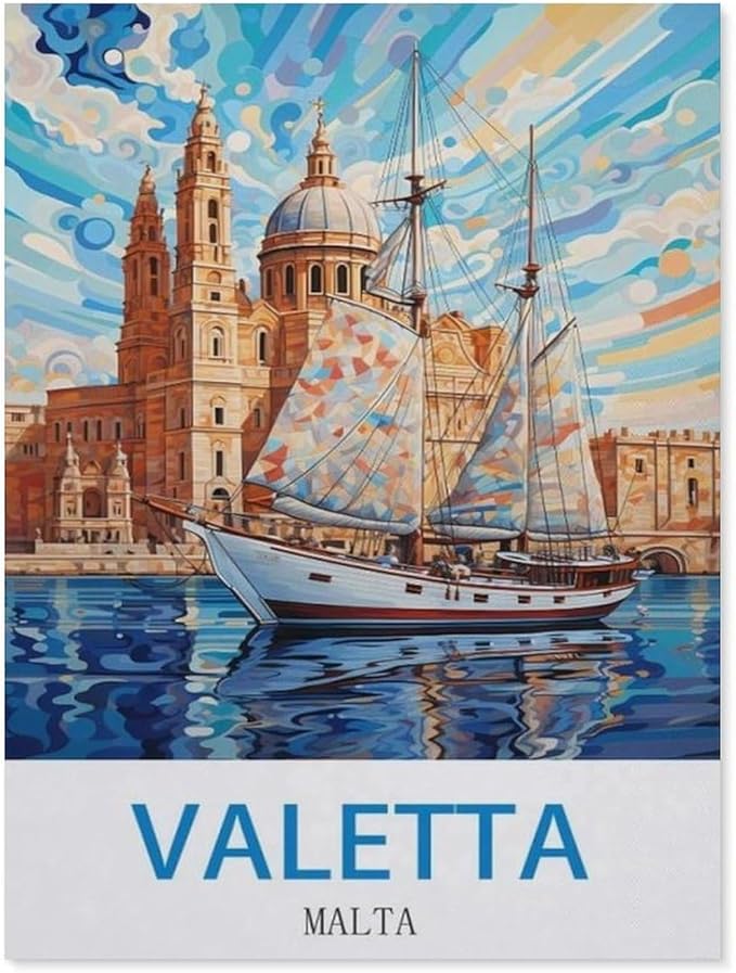 Jigsaw Puzzles 1000 Pieces Paper Assembling Picture，Valetta Malta，Adults Games Educational Toys（38x26cm）-CN61