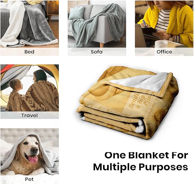 Pilot Blanket Gifts for Men Women - Aviation Throw Blanket 60"x50" Flannel Soft Cozy Airplane Decor - Inspirational Birthday Retirement Gift for Pilots, Aviation Lovers, Flight Enthusiasts
