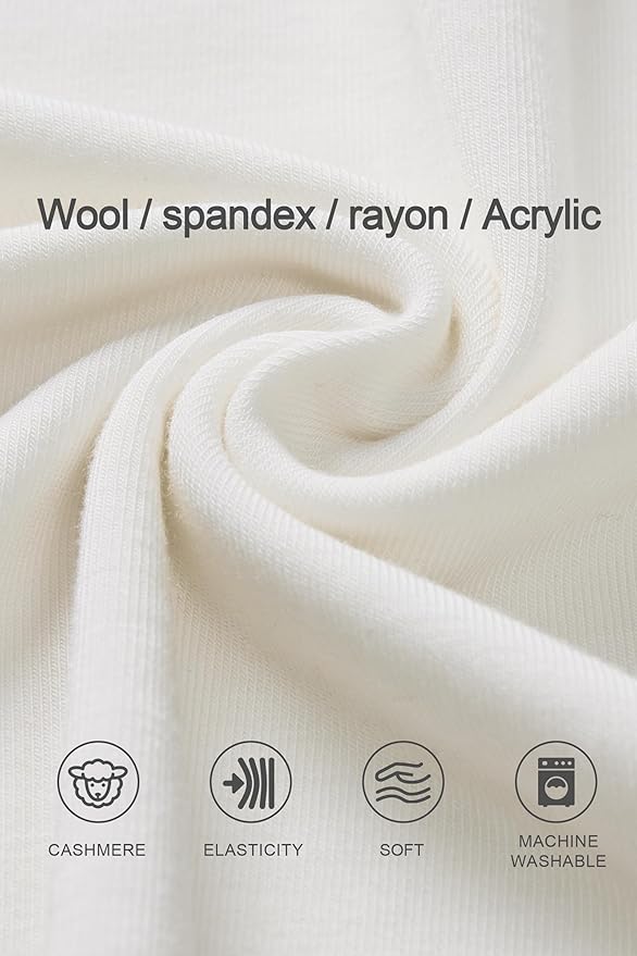 Newshows Women's Wool Blend Warm Long Sleeve Undershirt Stretchy Basic Business Casual Shirts Soft Layering Tops