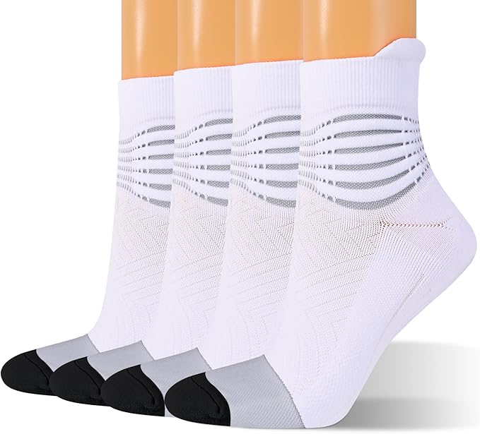 IRAMY Compression Ankle Support Socks Women - Coolmax Wicking, Cushioned Athletic, Plantar Fasciitis Relief 2/3/6 Pairs