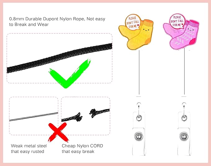 2Pcs Don’t Fall for Me Badge Reel with ID Clip Holder Retractable for Nurse Nursing Name Tag Card Cute Funny Cow Accessories with Alligator Medical Assistant MA CNA RN ER Office Student Work Hospital