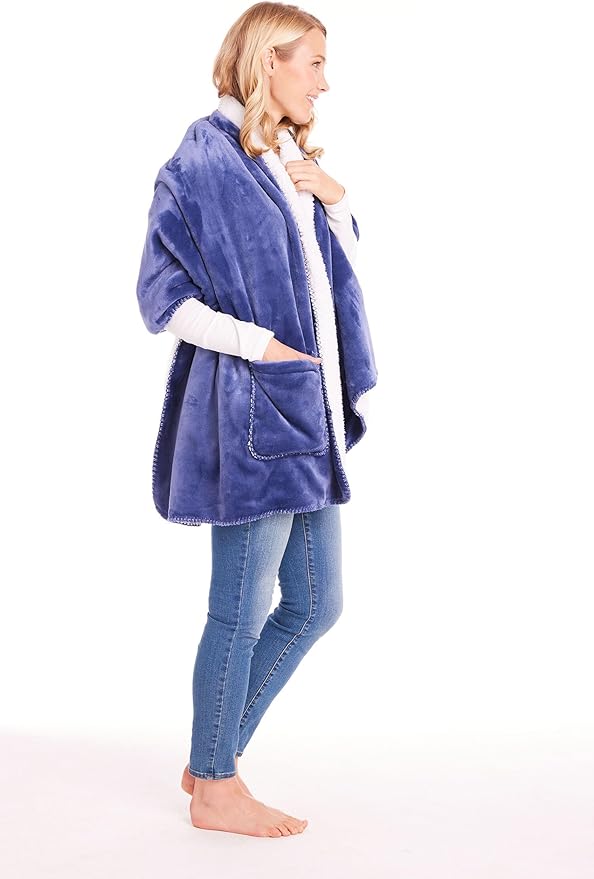 SIGNALS Womens Wearable Throw Blanket Poncho, Blanket Shawl With Pockets