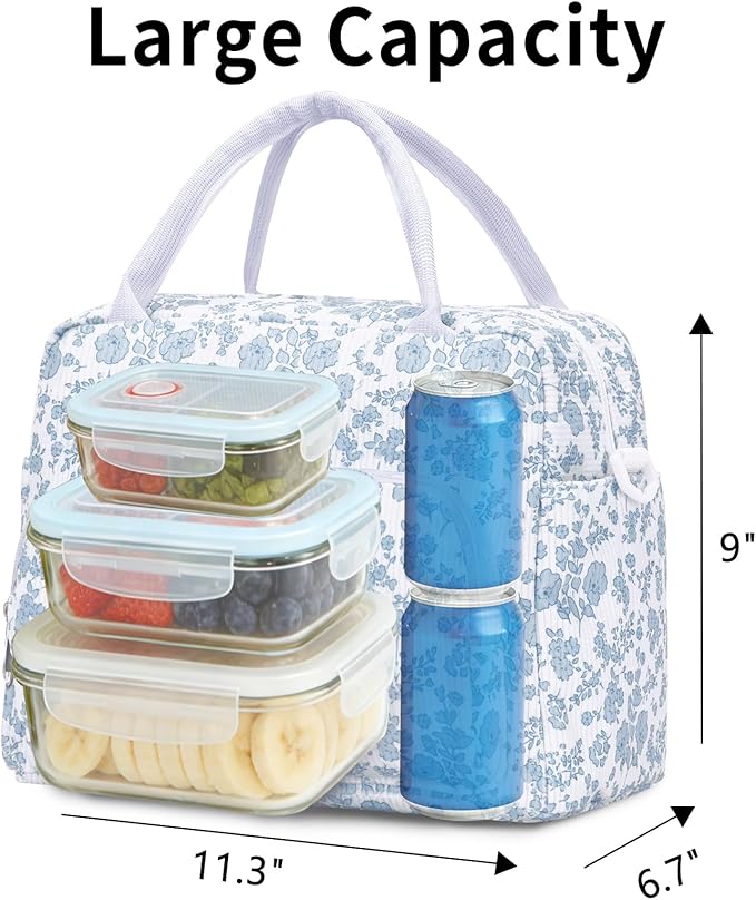 Lunch Box for Women Insulated Lunch Bag Women Adult Cute Lunch Bags Reusable Lunchbox Cooler Tote Bag for Work Picnic