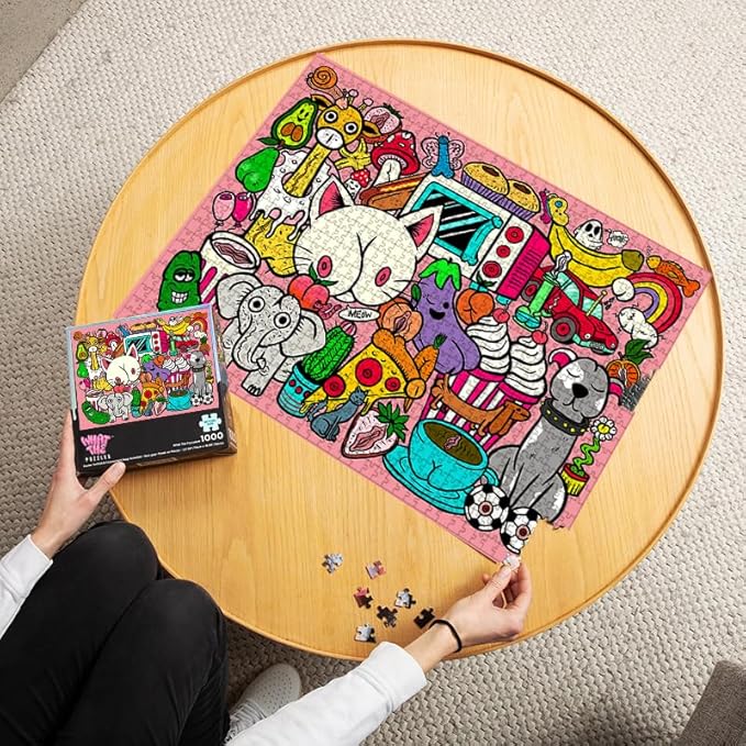 What The Puzzles - Challenging Jigsaw Puzzles 1000 Pieces, Difficult Brain Teaser Puzzles for Adults (Funny Doodle)