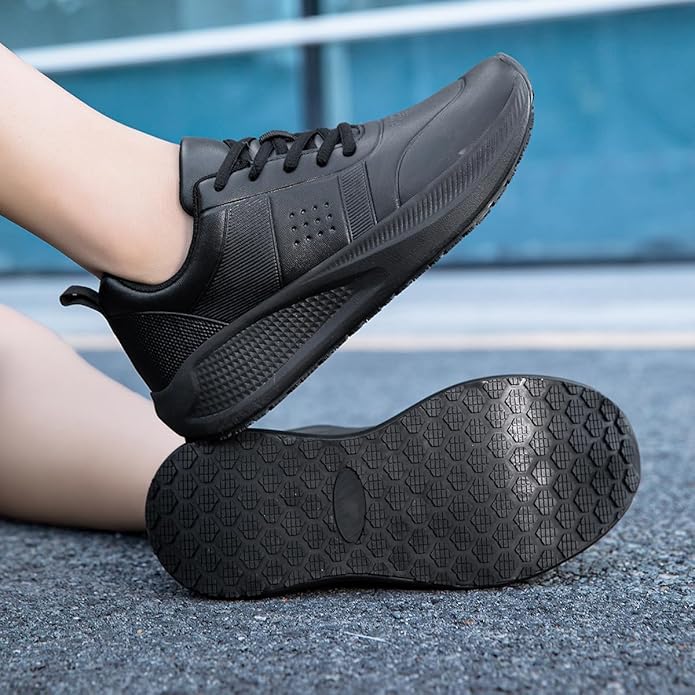 Women's Slip Resistant Work Shoes - Comfortable Lightweight Non-Slip Chef Shoes for Food Service, Restaurant & Kitchen Safety