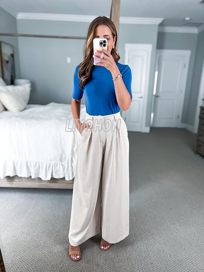 LIYOHON Womens Tops Dressy Casual Mock Turtleneck Business Short Sleeve T Shirts Going Out Tops 2026